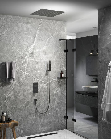 Душевая система встраиваемая с термостатом Timo Petruma SX-5029/03SM черный матовый